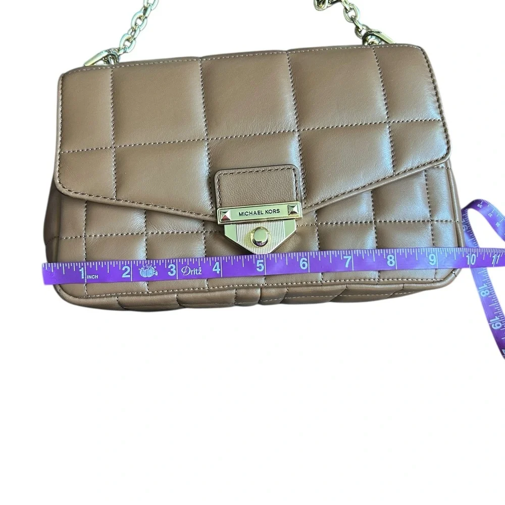 MICHAEL MICHAEL KORS SoHo Large Quilted Leather‎ Shoulder Bag Camel Tan